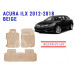 Rezaw-Plast  Rubber Floor Mats Set for Acura ILX 2012-2018 Beige