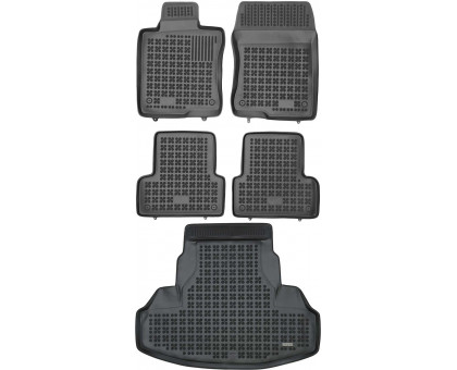 Rezaw-Plast Car Mats Set for 2009-2014 Acura TSX Floor Mats & Cargo Mat Sedan Tailored Black