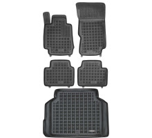 Rezaw-Plast Car Mats for 2016-2025 Alfa Romeo Giulia Floor Mats & Cargo Mat Q4 Anti-Slip Black