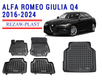 REZAW PLAST Car Mats for Alfa Romeo Giulia Q4 2016-2024 Easy Installation Molded