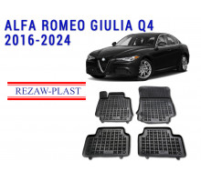 REZAW PLAST Custom Fit Car Mats for Alfa Romeo Giulia Q4 2016-2024 Custom Fit Black