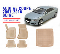 Rezaw-Plast  Floor Mats Trunk Liner Set for Audi A5 Coupe 2007-2016 Beige