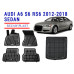 REZAW PLAST Rubber Floor Mats for Audi A6 S6 RS6 2012-2018 Sedan All Weather Black 