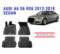 REZAW PLAST Floor Liners for Audi A6 S6 RS6 2012-2018 Sedan Custom Fit Black