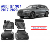 REZAW PLAST Custom Fit Rubber Mats for Audi Q7 SQ7 2017-2023 Durable Black