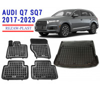 REZAW PLAST Vehicle Mats for Audi Q7 SQ7 2017-2023 Odorless Black