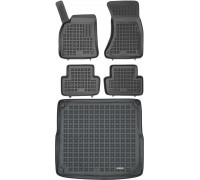 Rezaw-Plast Car Mats for 2009-2015 Audi A4 Floor Mats & Cargo Mat B8 Wagon Tailored Black