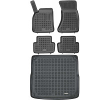 Rezaw-Plast Car Mats for 2009-2015 Audi A4 Floor Mats & Cargo Mat B8 Wagon Tailored Black