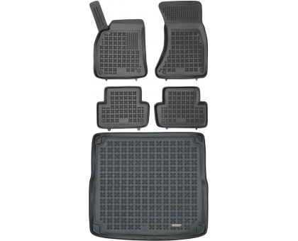 Rezaw-Plast Car Mats for 2009-2015 Audi A4 Floor Mats & Cargo Mat B8 Wagon Tailored Black