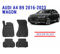 REZAW PLAST Rubber Mats for Audi A4 B9 2016-2023 Wagon All Weather Black