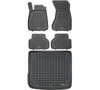 Rezaw-Plast Car Mats for 2016-2024 Audi A4 B9 Floor Mats & Cargo Mat Wagon Waterproof Black