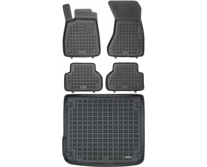 Rezaw-Plast Car Mats for 2016-2024 Audi A4 B9 Floor Mats & Cargo Mat Wagon Waterproof Black