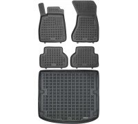 Rezaw-Plast Car Mats for 2016-2024 Audi A4 Floor Mats & Cargo Mat S4 B9 All Season Black