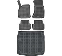 Rezaw-Plast Rubber Floor Mats for 2009-2015 Audi A4 S4 Car Mats & Cargo Mat B8 Durable Black