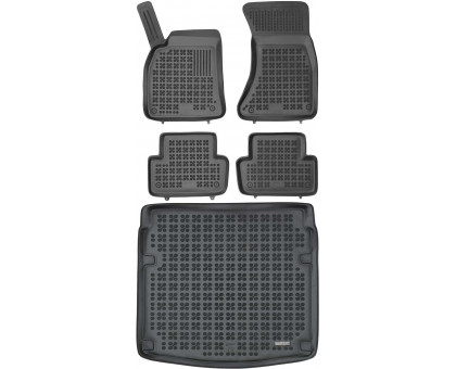 Rezaw-Plast Rubber Floor Mats for 2009-2015 Audi A4 S4 Car Mats & Cargo Mat B8 Durable Black