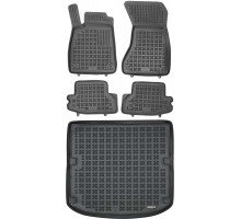 Rezaw-Plast Rubber Floor Mats for 2017-2024 Audi A5 Car Mats & Cargo Mat Coupe Tailored Black