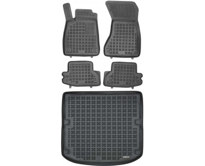 Rezaw-Plast Rubber Floor Mats for 2017-2024 Audi A5 Car Mats & Cargo Mat Coupe Tailored Black