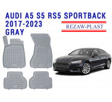 REZAW PLAST Floor Liners for Audi A5 S5 RS5 Sportback 2017-2023 Durable Gray