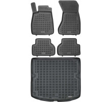 Rezaw-Plast Car Mats for 2018-2024 Audi A5 Sportback Floor Mats & Cargo Mat Waterproof Black