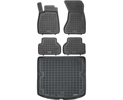 Rezaw-Plast Car Mats for 2018-2024 Audi A5 Sportback Floor Mats & Cargo Mat Waterproof Black