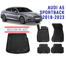 REZAW PLAST Auto Floor Mats Set for Audi A5 Sportback 2018-2023 Custom Fit Design