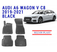 Rezaw-Plast  Rubber Floor Mats Set for Audi A6 Wagon V C8 2019-2021 Black 