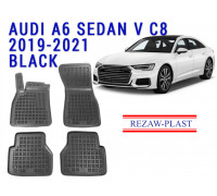 Rezaw-Plast  Rubber Floor Mats Set for Audi A6 Sedan V C8 2019-2021 Black 