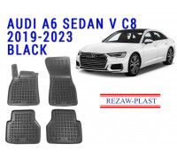 REZAW PLAST Premium Floor Liners for Audi A6 Sedan V C8 2019-2023 Anti-Slip Black 