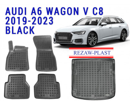 REZAW PLAST Car Floor Liners for Audi A6 Wagon V C8 2019-2023 Durable Black 