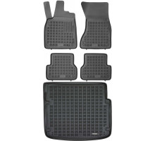 Rezaw-Plast Car Mats for 2010-2017 Audi A7 Floor Mats & Cargo Mat S7 Anti-Slip Black