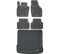 Rezaw-Plast Car Mats Set for 2015-2018 Audi Q3 Floor Mats & Cargo Mat SQ3  All Season Black