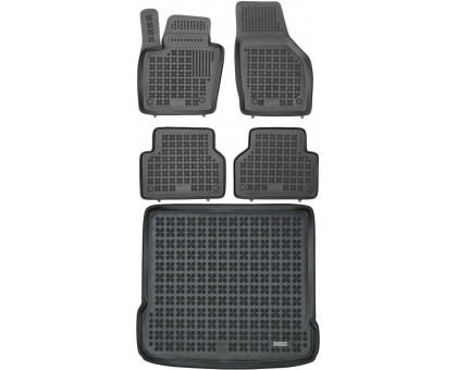 Rezaw-Plast Car Mats Set for 2015-2018 Audi Q3 Floor Mats & Cargo Mat SQ3  All Season Black