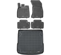 Rezaw-Plast Car Mats Set for 2018-2024 Audi Q5 Floor Mats & Cargo Mat SQ5  All Weather Black