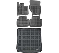 Rezaw-Plast Rubber Floor Mats for 2008-2015 Audi Q7 Car Mats SQ7 All Season Black