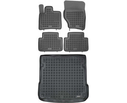 Rezaw-Plast Rubber Floor Mats for 2008-2015 Audi Q7 Car Mats SQ7 All Season Black