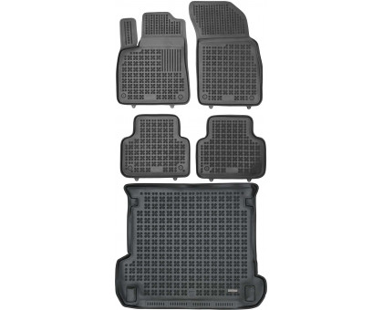 Rezaw-Plast Car Mats for 2017-2024 Audi Q7 Floor Mats & Cargo Mat SQ7 Odorless Black