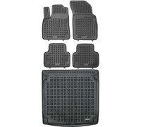 Rezaw-Plast Car Mats for 2019-2024 Audi Q8 Floor Mats & Cargo Mat SQ8 Custom Fit Black