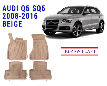 REZAW PLAST Premium Floor Mats for Audi Q5 SQ5 2008-2016 Durable Beige