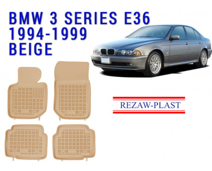 REZAW PLAST Floor Liners for BMW 3 Series E36 1994-1999 Durable Beige
