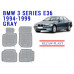 REZAW PLAST Floor Mats for BMW 3 Series E36 1994-1999 Anti-Slip Gray
