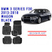REZAW PLAST Custom-Fit Rubber Mats for BMW 3 Series F30 2013-2018 Wagon All-Season Black 