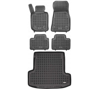 Rezaw-Plast Rubber Car Mats for 2020-2023 BMW 3 Series Floor Mats & Cargo Mat G21 Black