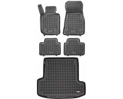 Rezaw-Plast Rubber Car Mats for 2020-2023 BMW 3 Series Floor Mats & Cargo Mat G21 Black