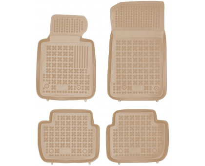 Rezaw-Plast Rubber Floor Mats for 1998-2006 BMW 3 Series Car Mats E46 Sedan Durable Beige