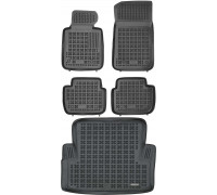 Rezaw-Plast Floor Mats for 2007-2013 BMW 3 Series Car Mats & Cargo Mat E90 Sedan Anti-Slip Black