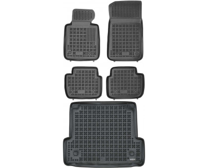 Rezaw-Plast Car Mats Set for 2007-2013 BMW 3 Series Floor Mats & Cargo Mat E91 Black