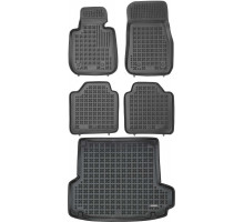 Rezaw-Plast Floor Mats for 2014-2019 BMW 3 Series GT Car Mats & Cargo Mat F34 Tailored Black