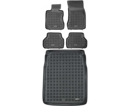 Rezaw-Plast Floor Mats for 2005-2010 BMW 5 Series Car Mats & Cargo Mat E60 Tailored Black