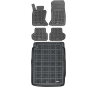 Rezaw-Plast Rubber Floor Mats for 2013-2017 BMW 5 Series F10 Car Mats & Cargo Mat Black