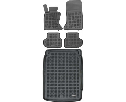 Rezaw-Plast Rubber Floor Mats for 2013-2017 BMW 5 Series F10 Car Mats & Cargo Mat Black